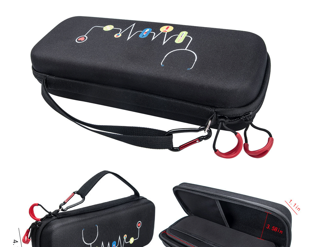 12PCS Medical Storage Kit Health Bag Pouch Stethoscope Manometer Reflex Hammer First Aid Tourniquet Penlight Thermometer Set