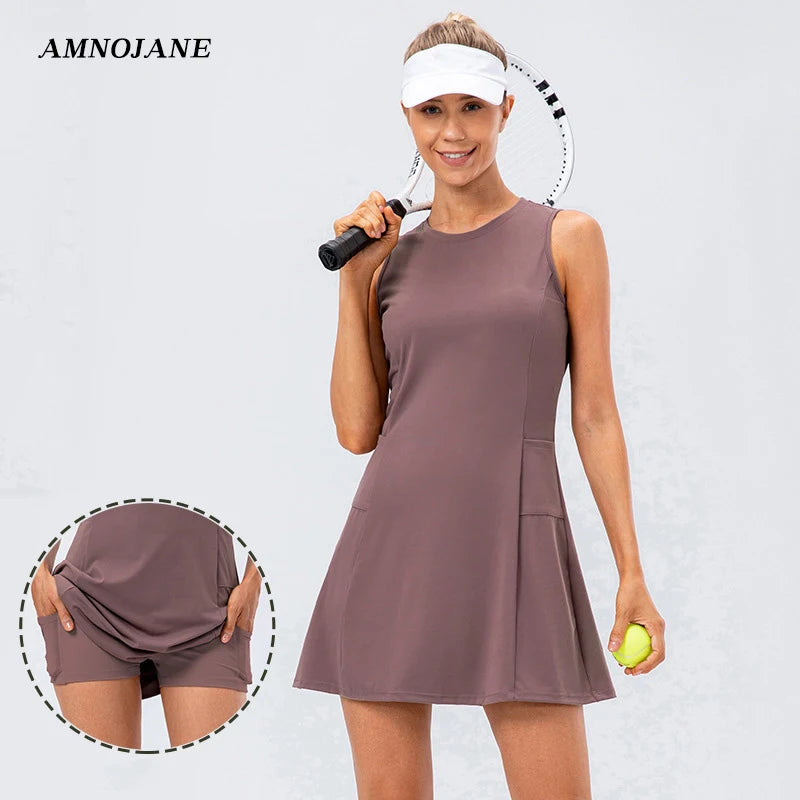 Tennis Dress Shorts Skirt Yoga Set Women's Fitness Suit With A Skirt Running Sportswear Set Tracksuit Badminton Golf Sport Dress