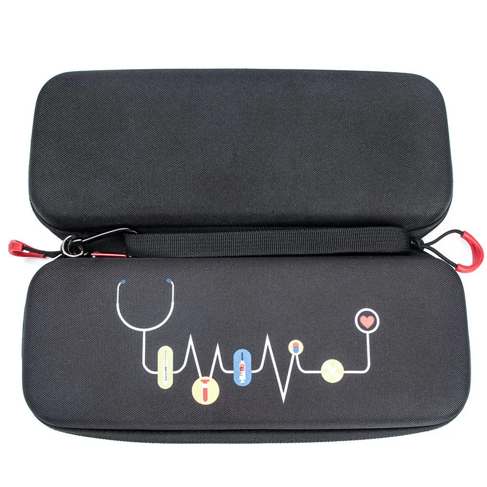 12PCS Medical Storage Kit Health Bag Pouch Stethoscope Manometer Reflex Hammer First Aid Tourniquet Penlight Thermometer Set