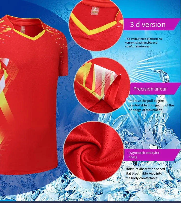 sport shorts jersey sport clothing sportswear badminton clothing for men short sleeve t-shirts