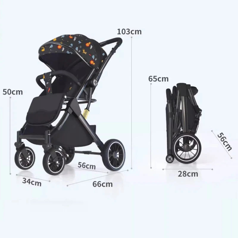 Two-way Lightweight baby stroller can sit