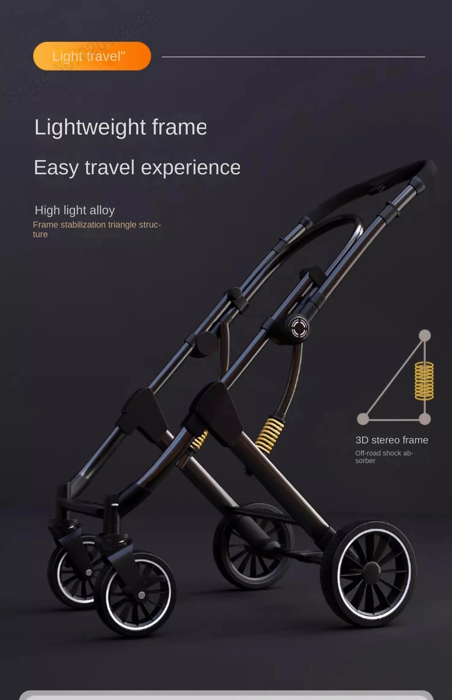 Two-way Lightweight baby stroller can sit