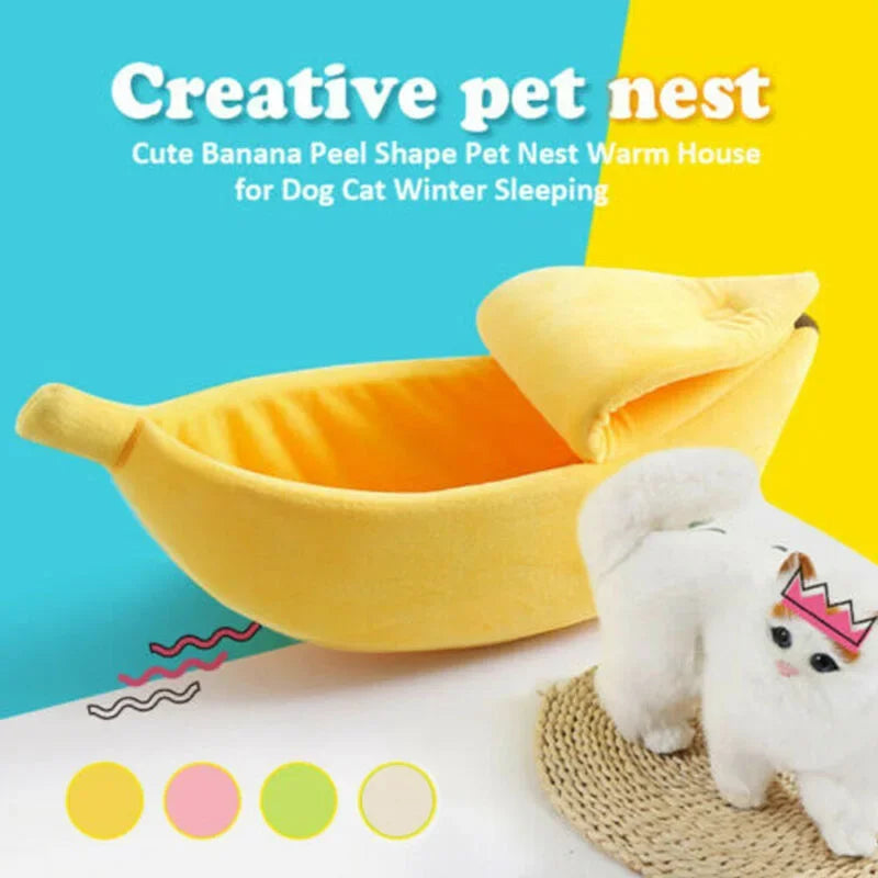 Banana Cat Bed House Funny Cute Cozy Cat Mat