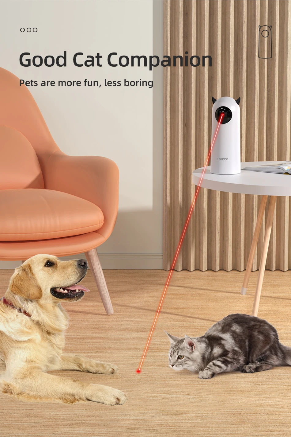 ROJECO Automatic Cat Toys Interactive Smart Teasing