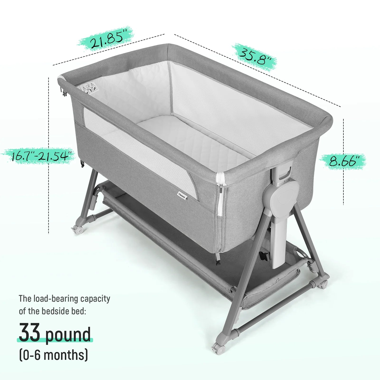 Bassinet for Babies Large Volume and Mobile