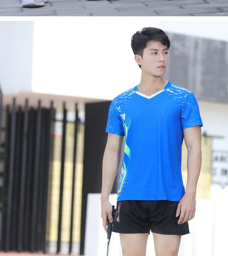 sport shorts jersey sport clothing sportswear badminton clothing for men short sleeve t-shirts