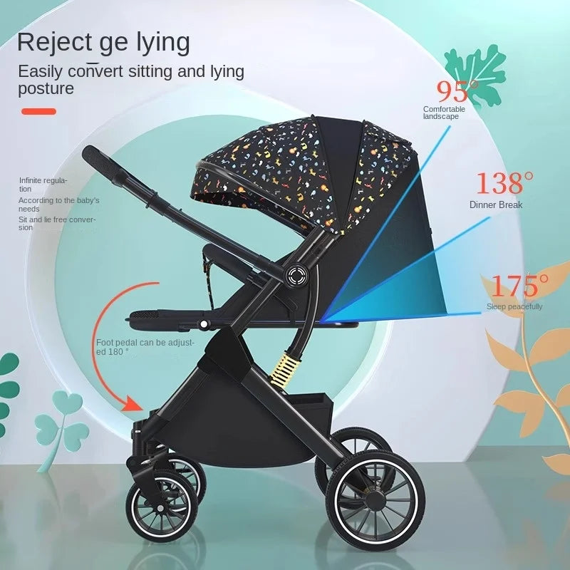 Two-way Lightweight baby stroller can sit