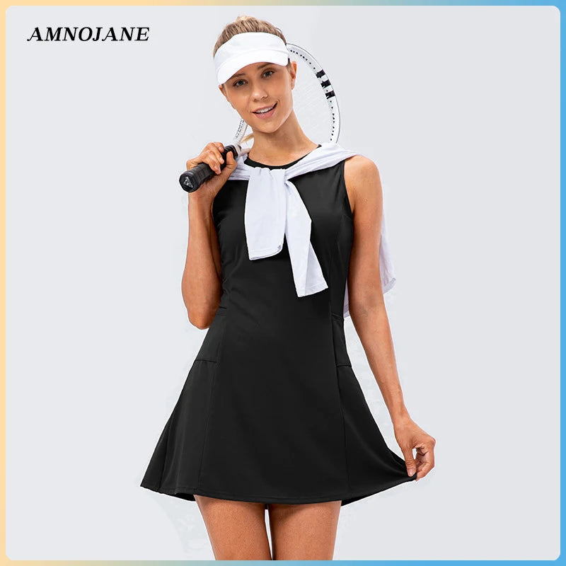 Tennis Dress Shorts Skirt Yoga Set Women's Fitness Suit With A Skirt Running Sportswear Set Tracksuit Badminton Golf Sport Dress