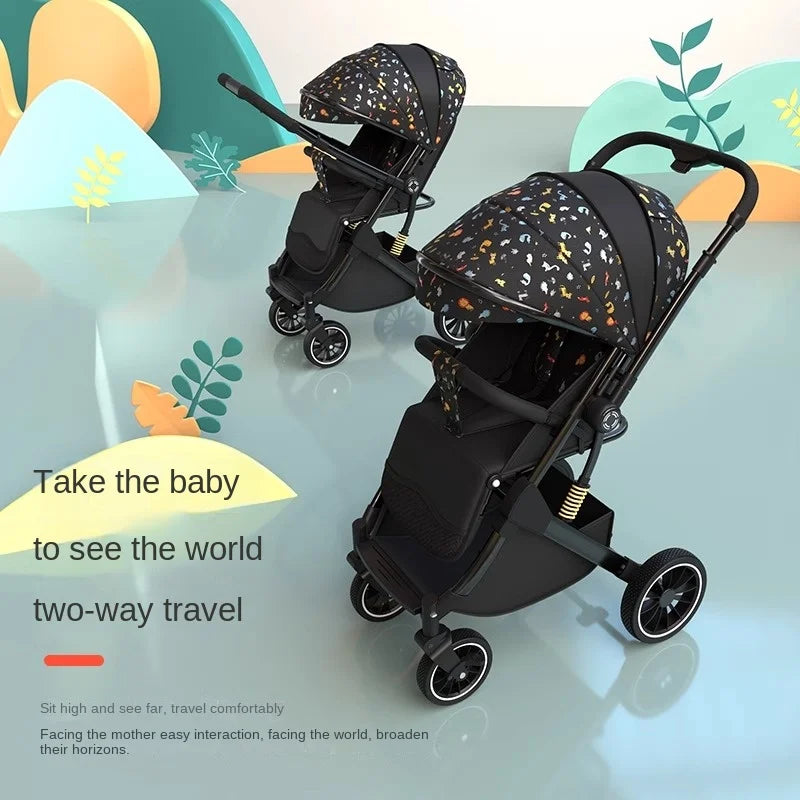 Two-way Lightweight baby stroller can sit