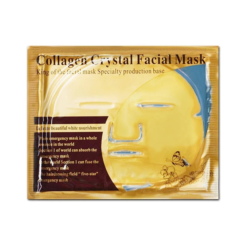 10pcs Crystal Collagen Gold Face Mask