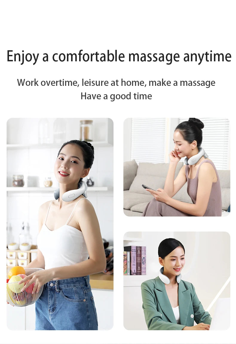 Smart Neck Massage Instrument Portable Shoulder Neck Massage Cervical Vertebra Health Care Vibrator Heating Relieve Pain Muscle