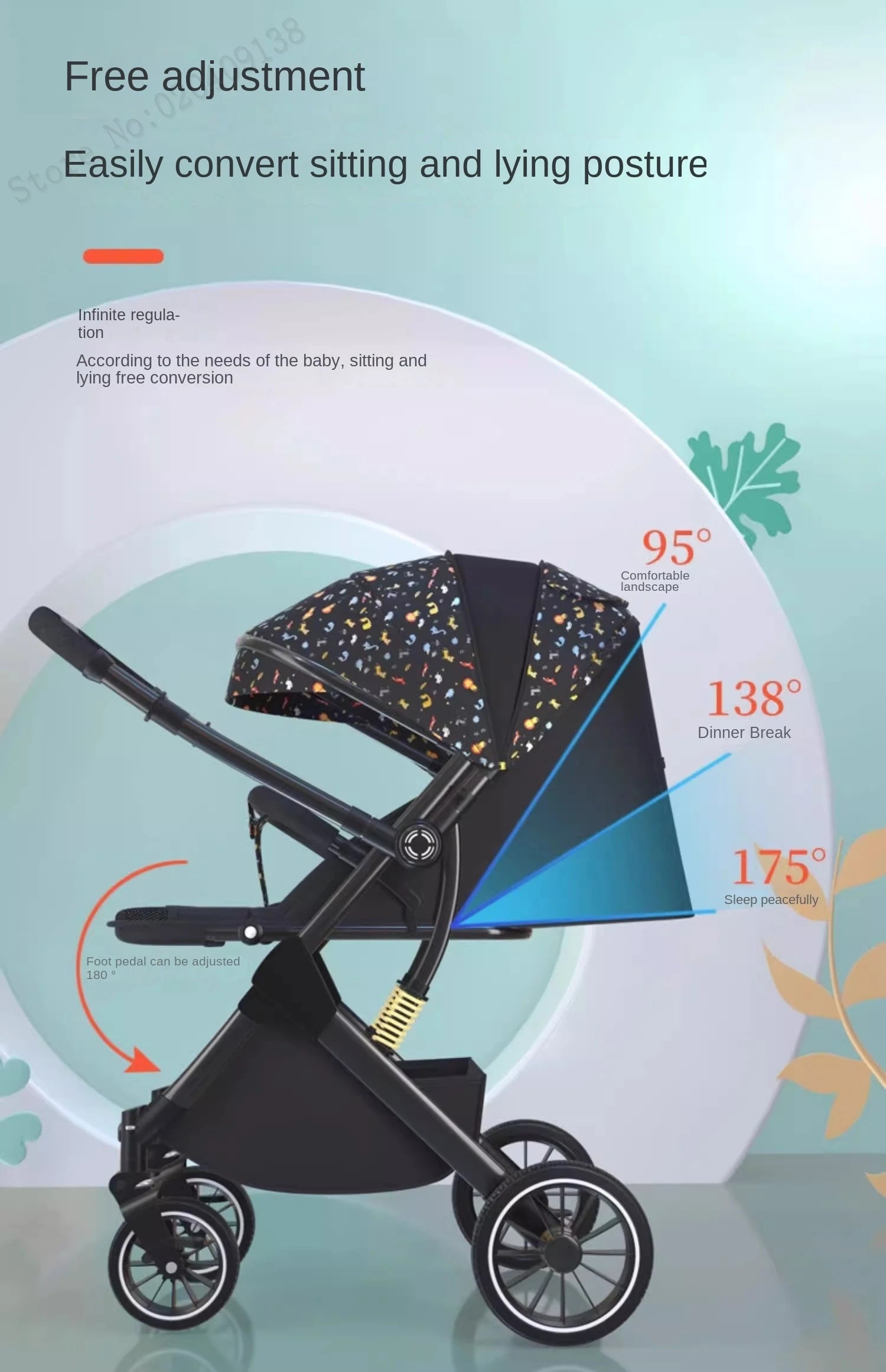 Two-way Lightweight baby stroller can sit