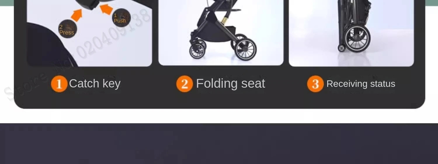 Two-way Lightweight baby stroller can sit