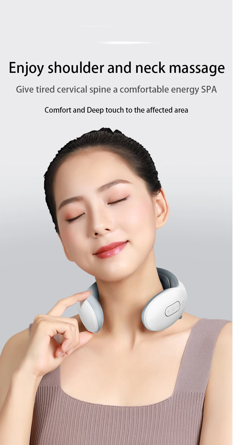 Smart Neck Massage Instrument Portable Shoulder Neck Massage Cervical Vertebra Health Care Vibrator Heating Relieve Pain Muscle