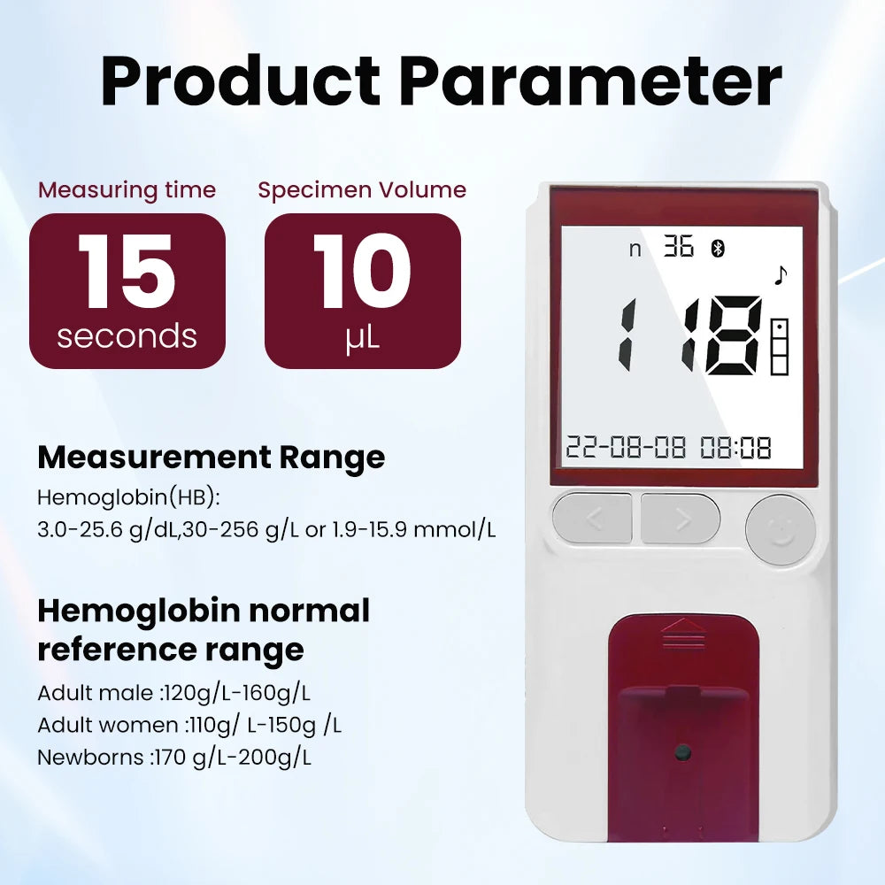 Rapid Hemoglobin Test Meter/Strip Accessories Home Health Care Nurse Health Equipment