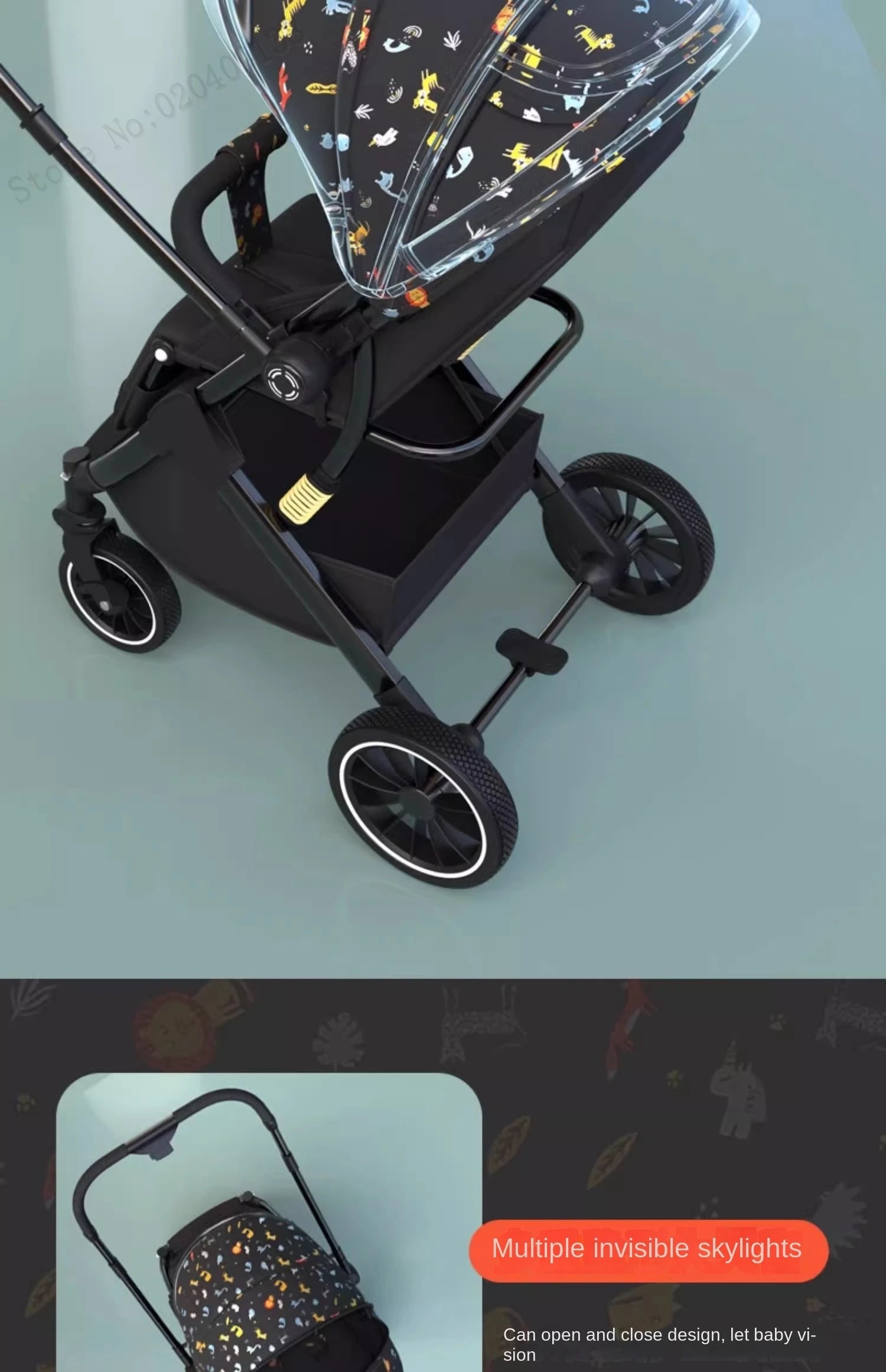 Two-way Lightweight baby stroller can sit