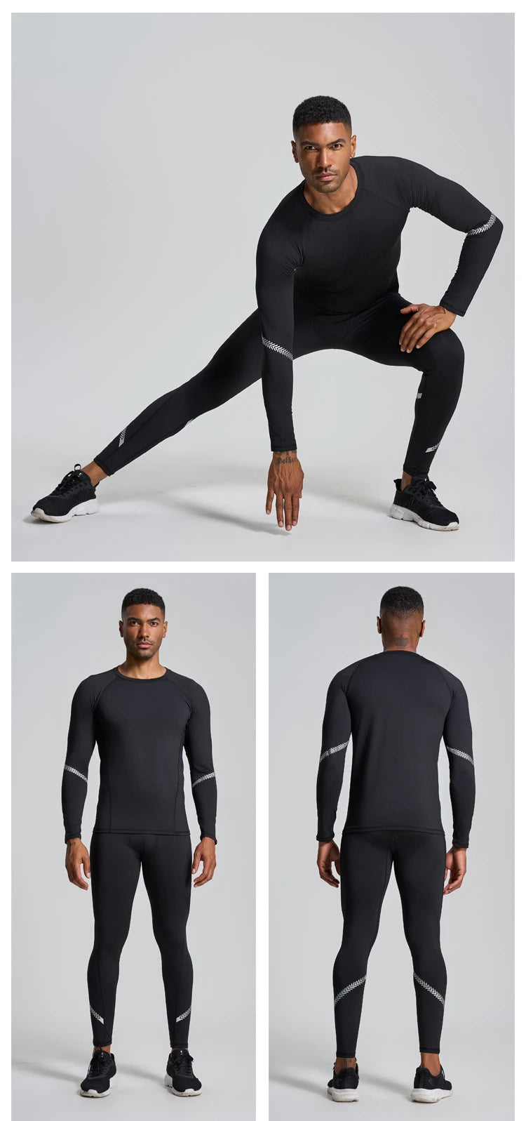 Men Compression Running Sets Velvet Winter Warm Sports Suit Basketball Underwear Tights Pants Shirt Gym Fitness Leggings Clothes