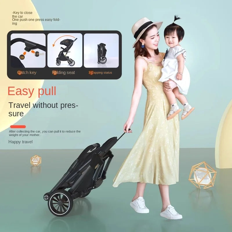 Two-way Lightweight baby stroller can sit