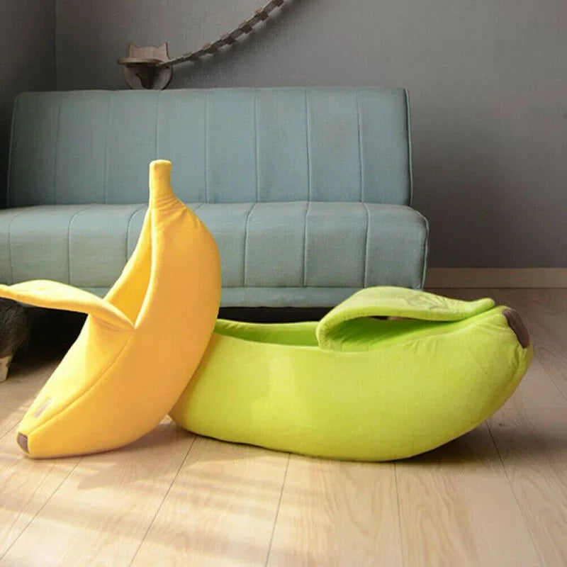 Banana Cat Bed House Funny Cute Cozy Cat Mat