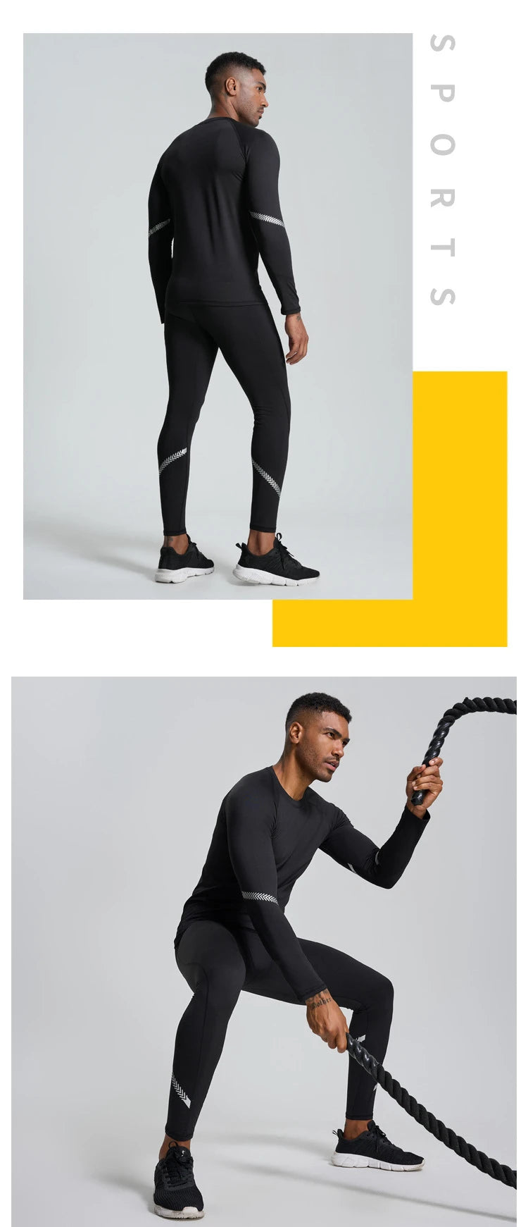 Men Compression Running Sets Velvet Winter Warm Sports Suit Basketball Underwear Tights Pants Shirt Gym Fitness Leggings Clothes