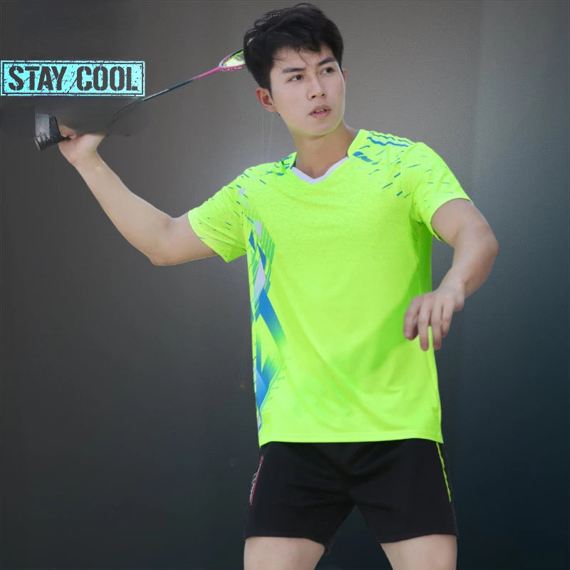 sport shorts jersey sport clothing sportswear badminton clothing for men short sleeve t-shirts