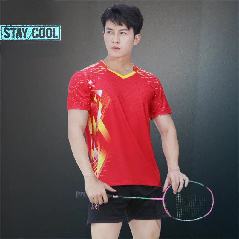 sport shorts jersey sport clothing sportswear badminton clothing for men short sleeve t-shirts