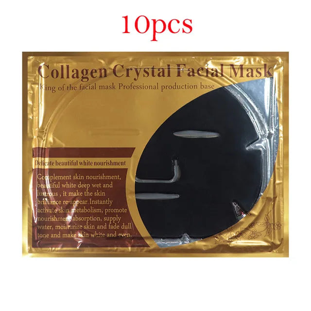 10pcs Crystal Collagen Gold Face Mask