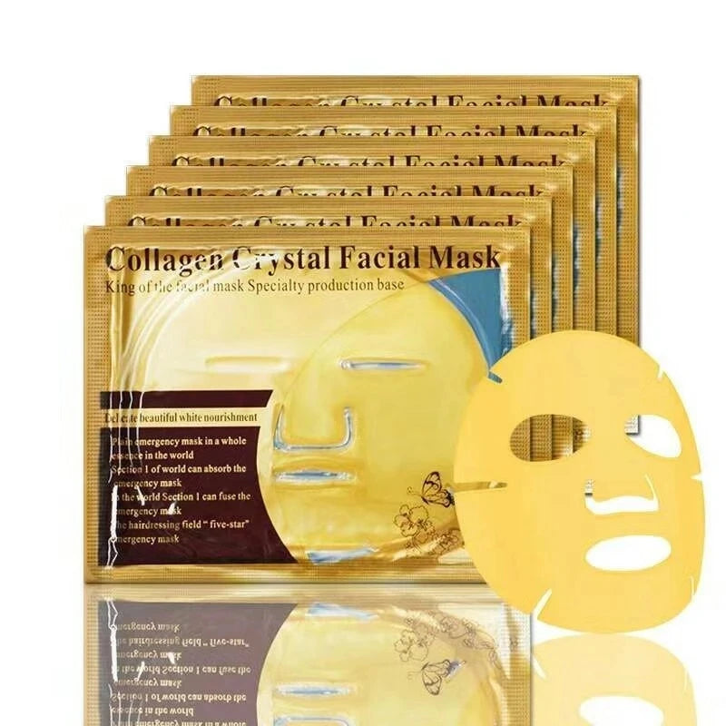 10pcs Crystal Collagen Gold Face Mask